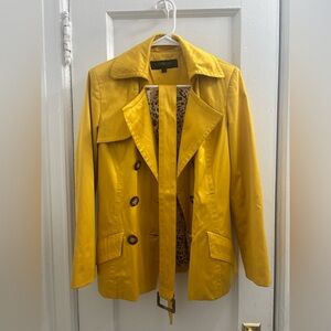 Giorgio Italy Women's Yellow Double-Breasted Jacket S Wrap Belt